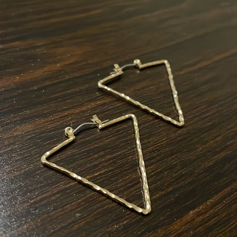 Gold triangle earrings
